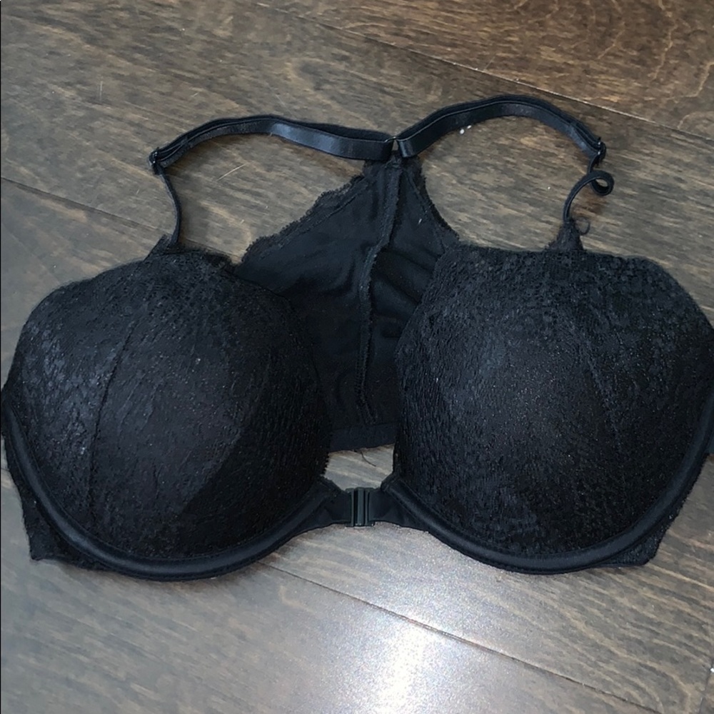 black lace PINK bra